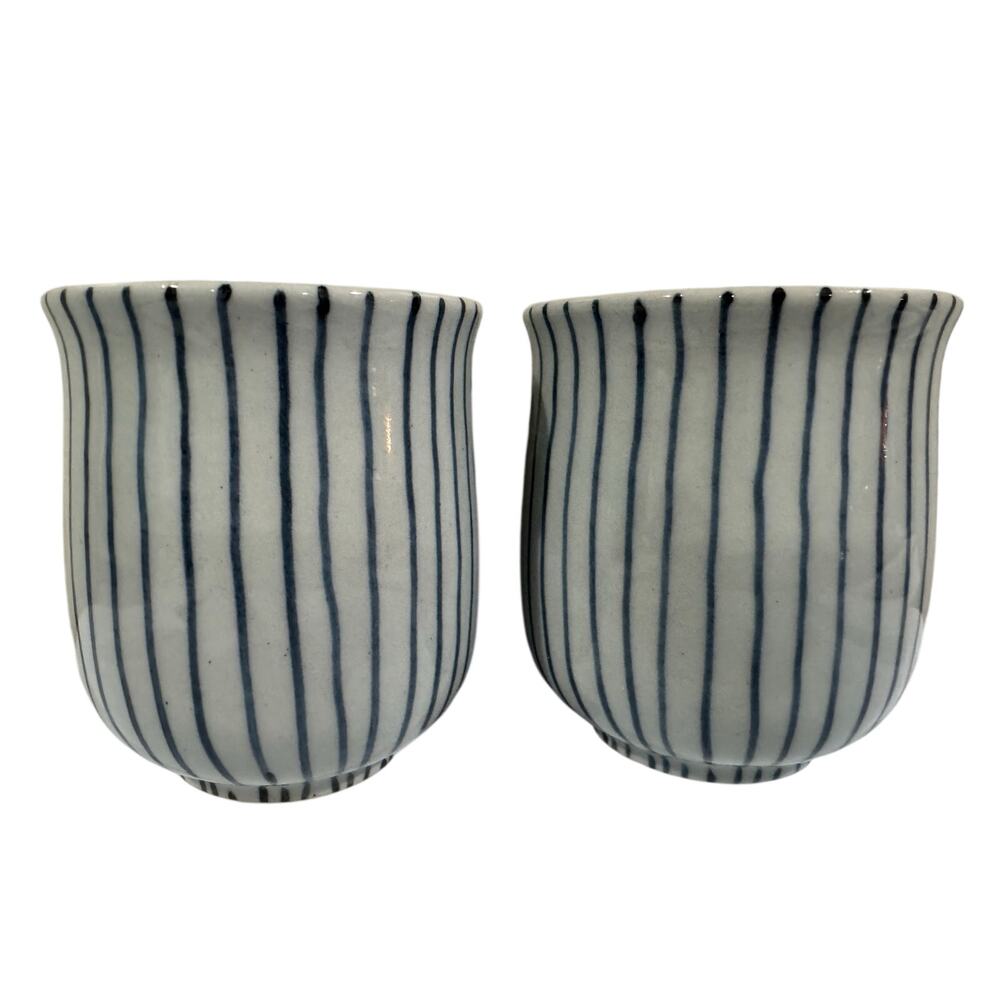 Vintage Japanese Yunomi Tea Cups Set 2